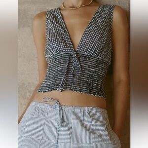 Ciao Lucia Nando top in gingham size M NWT